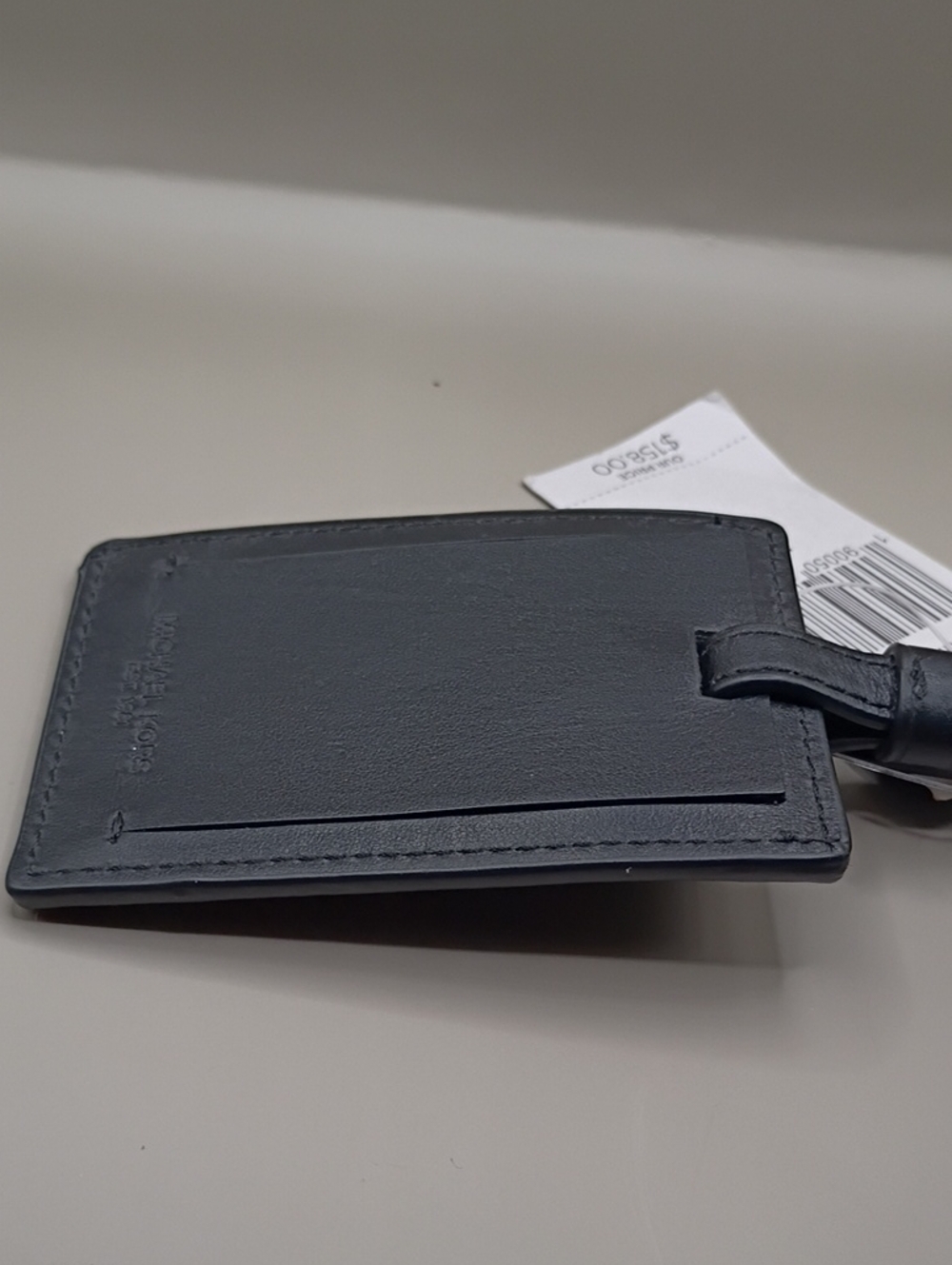 Michael Kors Black Leather Luggage Tag with Strap - Picture 6 of 6